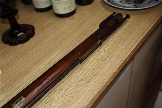 A British colonial percussion cap musket, length 131cm